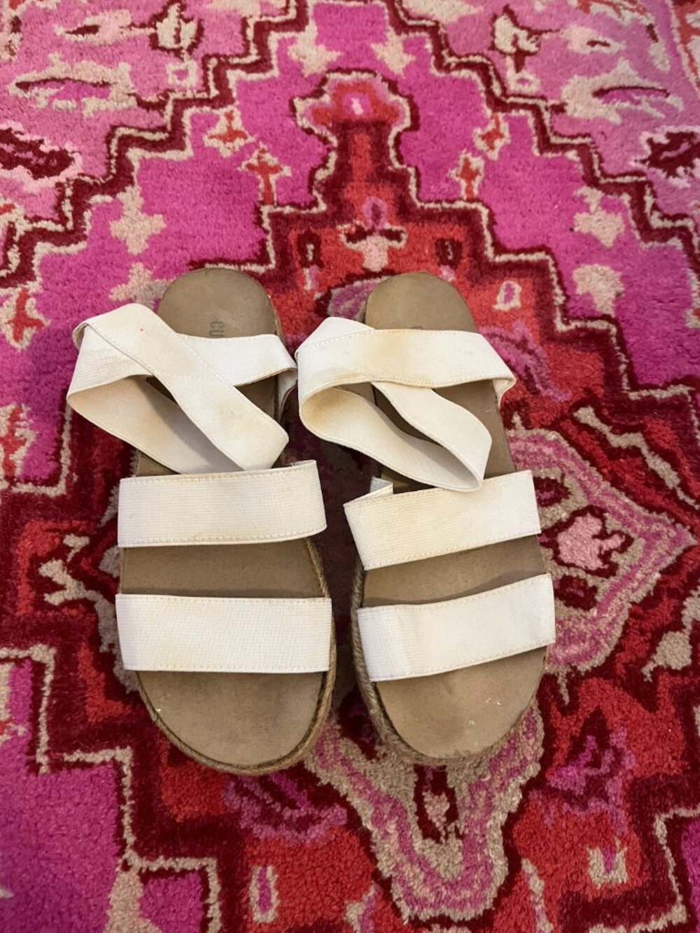 Cushionaire White Platform Strappy Sandal